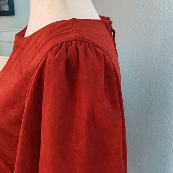 Trafaluc by Zara red faux suede short sleeve mini dress sz small - Picture 9 of 16